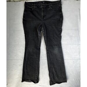 NYDJ Womens Barbra Bootcut Jeans Black‎ Denim Lift Tuck Stretch Outdoor Size 18W
